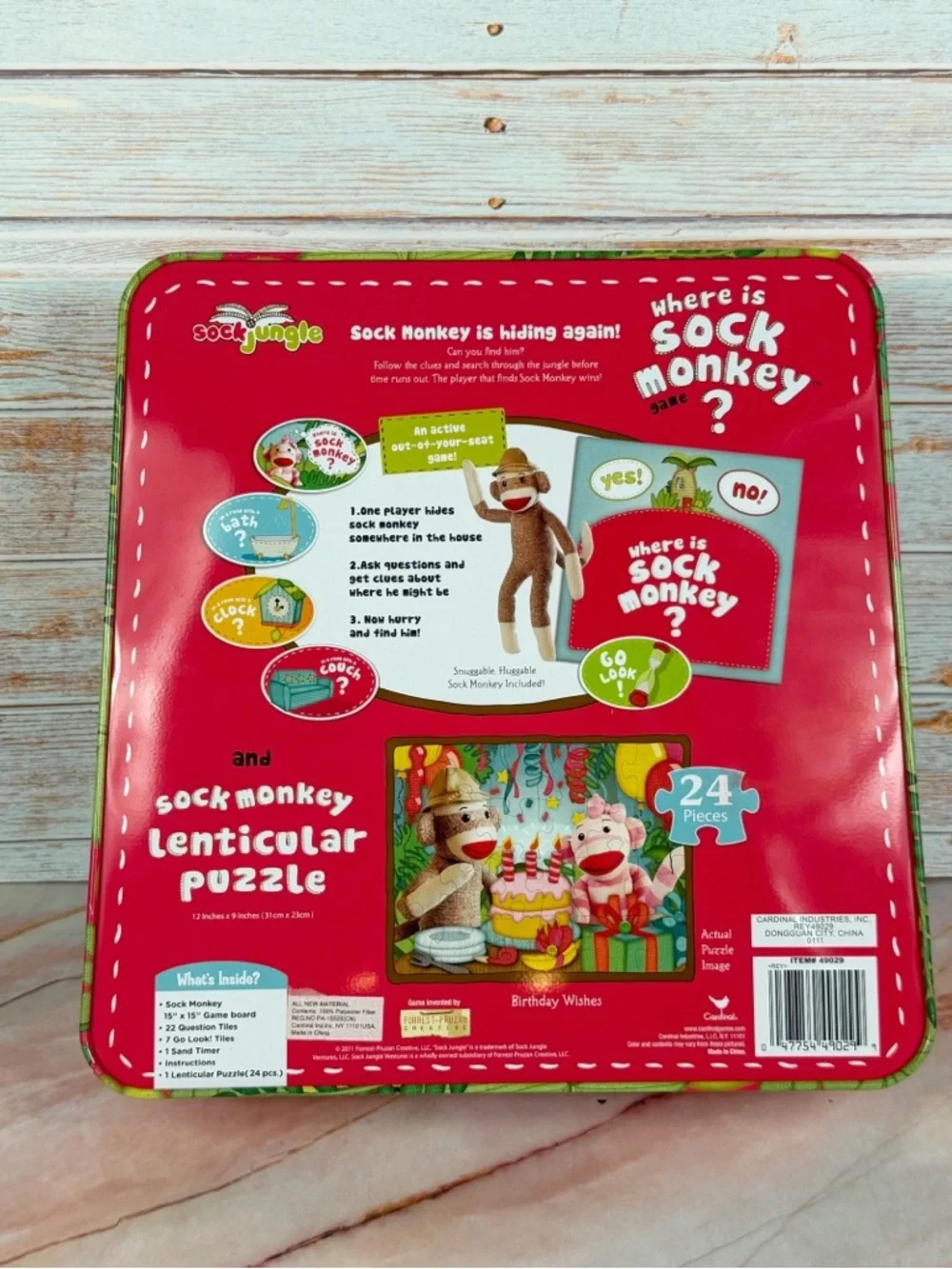 SockJungle 🙈 Where is Sock Monkey? Game and Lenticular Puzzle EUC